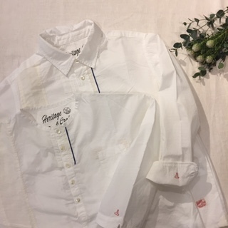 快晴堂　20周年　白のパッチワークシャツ　新品